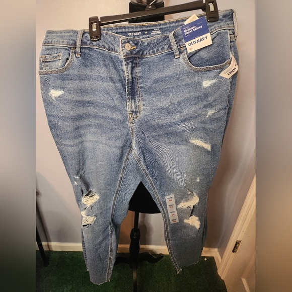 Old Navy Mid-Rise Rockstar Super Skinny Suze 20 Ankle Jeans NWT Robbie Distresse - Picture 2 of 11